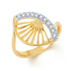 Sukkhi Eye-Catchy Gold and Rhodium Plated CZ Ring