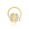 Pissara Modern Gold and Rhodium Plated CZ Nose Pin