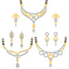 Pissara Attractive Gold Plated CZ Set of 3 Mangalsutra Set Combo For Women