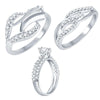 Sukkhi Exotic Rhodium Plated CZ Set of 3 Ring Combo For Women
