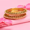 Sukkhi Lovely Gold Plated Pearl Bangle For Women (Set of 2)