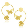Sukkhi Classic Gold Plated Butterfly and Flower Stud Earring For Women