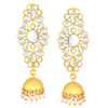 Sukkhi Glowing Gold Plated Kundan Chandelier Jhumki Earrings For Women