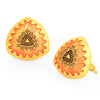 Sukkhi Glimmery LCT Gold Plated Orange Mint Meena Collection Stud Earring For Women