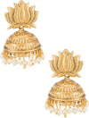 Sukkhi Floral Lotus Shaped Gold Plated Jhumkis for Women