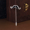 Sukkhi Amazing Mustachio Style Rhodium Plated Lapel pin for men