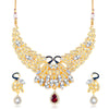Sukkhi Delightly Peacock Shaped Gold Plated necklace set for women
