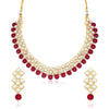 Sukkhi Bollywood Collection Modish Gold Plated Red Choker Necklace Set for Women