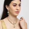 Sukkhi Marvellous Mint Collection Gold Plated Kundan Necklace Set for Women