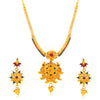 Sukkhi Pretty Gold Plated Jalebi with 3 String Collar Necklace Set for Women