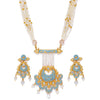 Sukkhi Gold Plated Kundan Blue Mint Meena Collection Necklace Set For Women