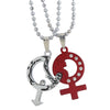 Sukkhi Classic Romantic Couple Male Female Symbol 2pcs Pendant With Chain For Men