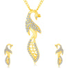 Sukkhi Delightly Peacock Gold Plated AD Pendant Set For Women