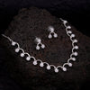 Sukkhi Star CZ Rhodium Plated Choker Necklace Set for Women