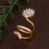 Sukkhi Floral CZ Gold Plated Ring for Women