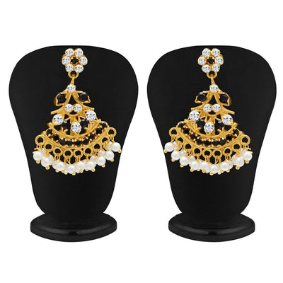 Sukkhi Marvellous Black and White Colour Stone Studded Necklace Set-1