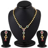 Sukkhi Gold Plated Single String Ruby Emerald studded AD Necklace Set
