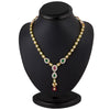 Sukkhi Gold Plated Single String Ruby Emerald studded AD Necklace Set-1