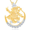 Pissara Incredible Gold and Rhodium Plated CZ God Pendant