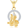 Pissara Ravishing Ganesha Gold Plated Set of 3 God Pendant with Chain Combo-2