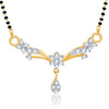 Pissara Classic Traditional CZ Gold and Rhodium Plated Mangalsutra Pendant