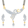 Pissara Classic Gold and Rhodium Plated Cubic Zirconia Stone Studded Mangalsutra Set