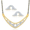Pissara Exotic Gold Plated CZ Set of 3 Mangalsutra Set Combo For Women-1