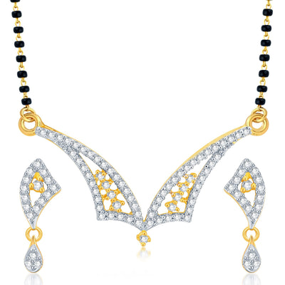 Pissara Classy Gold Plated CZ Set of 3 Mangalsutra Set Combo For Women-3