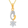Pissara Stunning Gold and Rhodium Plated Imported CZ Pendant Set-1