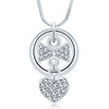 Sukkhi Pleasing Rhodium Plated Austrian Crystal Valentine Heart Pendant With Chain