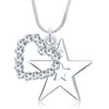 Sukkhi Artistically Star Rhodium Plated Austrian Crystal Valentine Heart Pendant With Chain