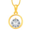 Pissara Sparkling Solitaire Gold Plated CZ Pendant For Women