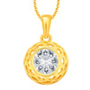 Pissara Ethnic Solitaire Gold Plated CZ Pendant For Women