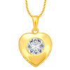 Pissara Dazzling Solitaire Heart Gold Plated CZ Pendant For Women