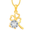 Pissara Excellent Solitaire Three Heart Gold Plated CZ Pendant For Women