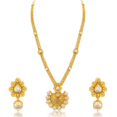Sukkhi Long Haram Gold Plated Necklace Set Combo For Women