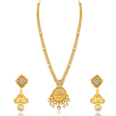 Sukkhi Long Haram Gold Plated Necklace Set Combo For Women
