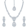 Sukkhi Luxurious Rhodium Plated Australian Diamond Stone Studded Necklace Set