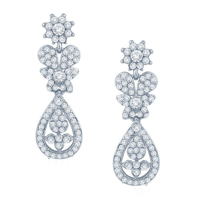 Sukkhi Luxurious Rhodium Plated Australian Diamond Stone Studded Necklace Set-2