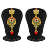 Sukkhi Preety Gold Plated AD, Ruby and Emerald Antique Necklace Set-2