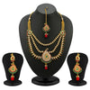 Sukkhi Mango Design 3 String Gold Plated Antique Necklace Set