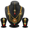 Sukkhi 4 Strings Gold Plated Ruby and Emerald Antique Necklace Set