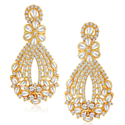 Sukkhi -  Kritika Kamra Dazzling Gold Plated Australian Diamond Wedding Necklace Set-6