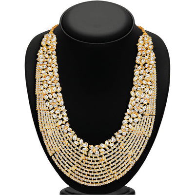 Sukkhi Dazzling Gold Plated Australian Diamond Necklace Set-2