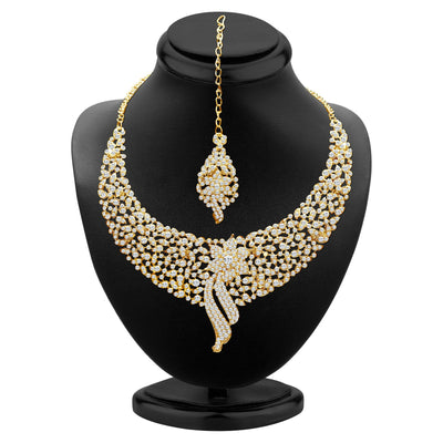 Sukkhi -  Kritika Kamra Sleek Gold plated AD Stone Party Wear Necklace Set-3