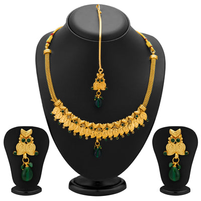 Sukkhi Fashionable Gold Plated Temple Jewellery Necklace Set for Women