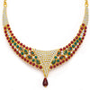 Sukkhi Creative Gold Plated Meenakari AD Necklace Set for Women-4