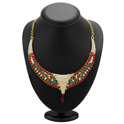 Sukkhi Creative Gold Plated Meenakari AD Necklace Set for Women-1