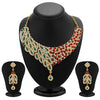 Sukkhi Delightly Gold Plated Meenakari AD Necklace Set for Women