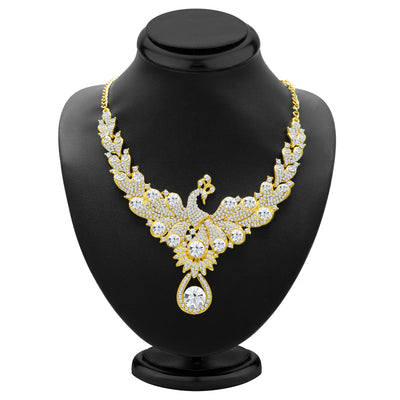 Sukkhi Exotic Peacock Gold Plated AD Necklace Set for Women-2